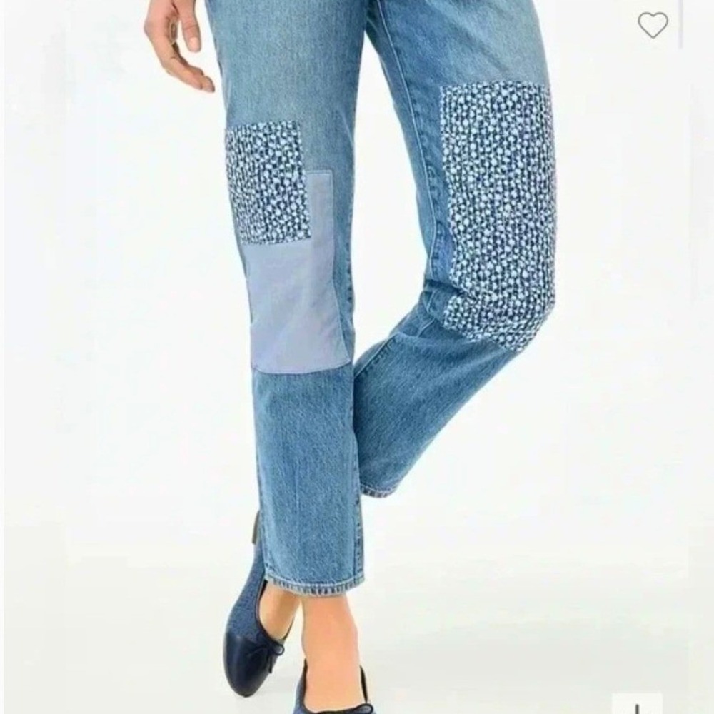 J Crew Patchwork Ankle Cropped Slim Boyfriend Jea… - image 1